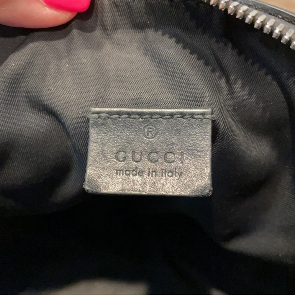 Gucci toiletry bag black beige chrome zipper - Picture 9 of 11